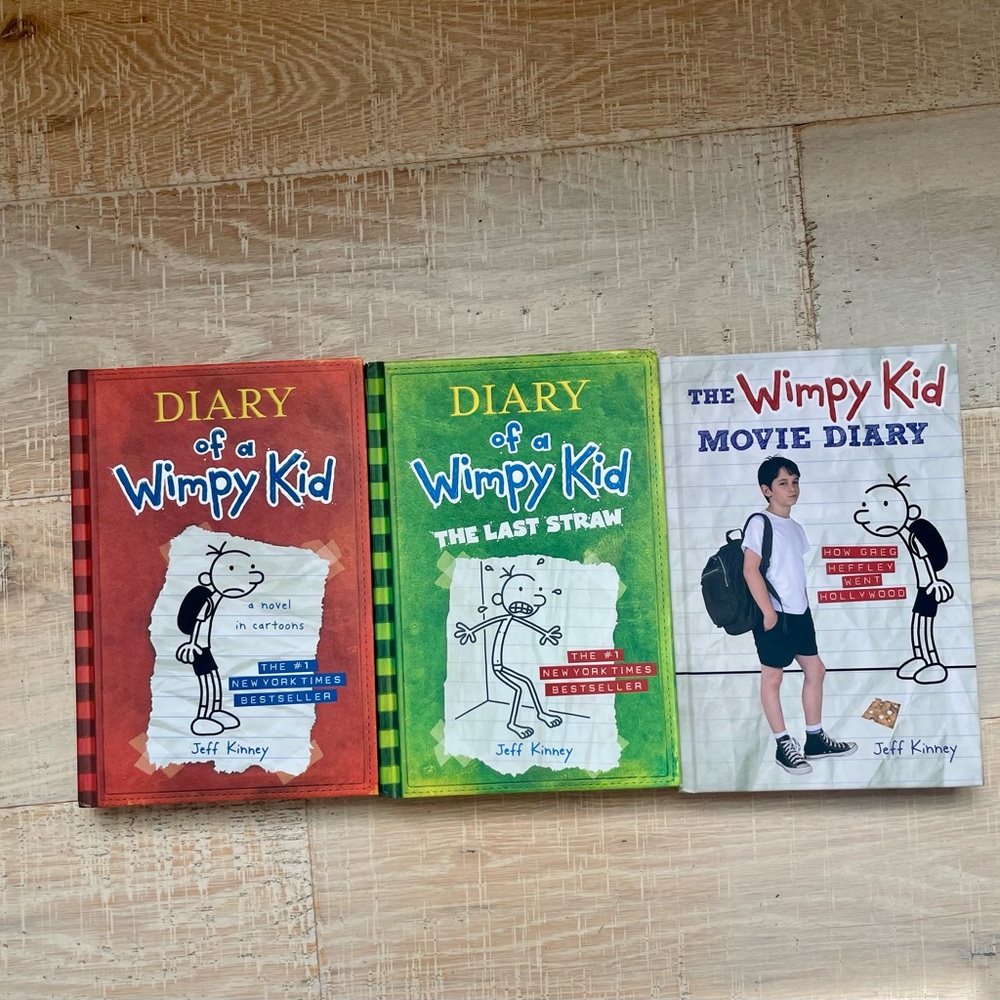 Diary of a Wimpy Kid Hardcover Books Lot of 3 Book Set Red, Green, White Covers